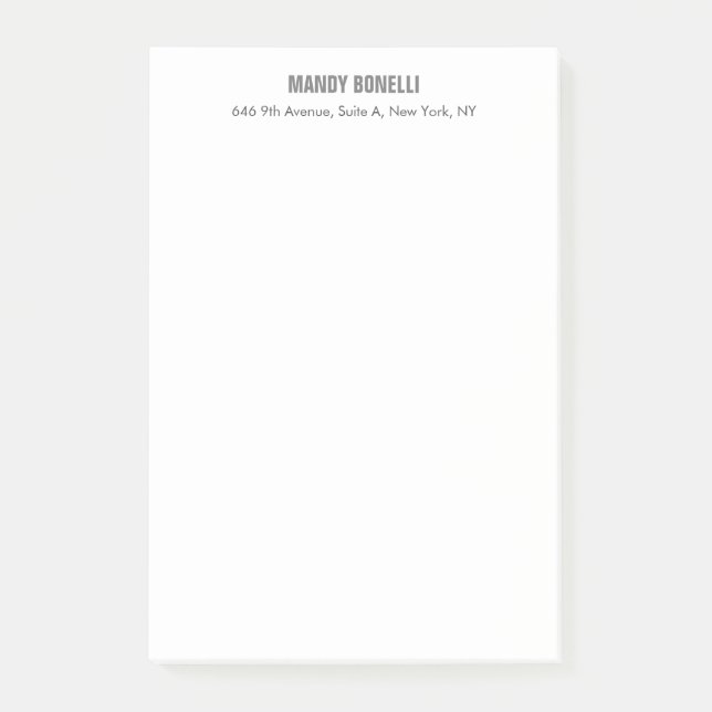 Beruflicher, moderner Minimalname Post-it Klebezettel (Vorderseite)