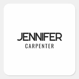 Beruflicher, moderner Minimalname Quadratischer Aufkleber
