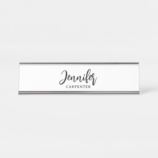 Beruflicher, moderner Minimalname Schreibtischnamensplakette (Vorderseite )
