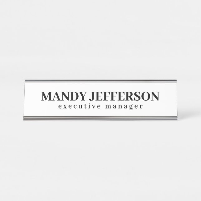 Beruflicher, moderner Minimalname Schreibtischnamensplakette (Vorderseite )