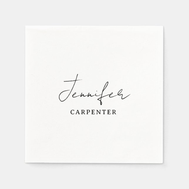 Beruflicher, moderner Minimalname Serviette (Vorderseite)