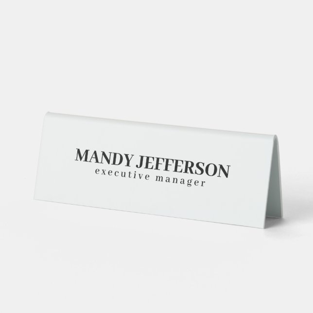 Beruflicher, moderner Minimalname Tischaufsteller (Vorderseite)