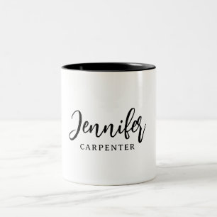 Beruflicher, moderner Minimalname Zweifarbige Tasse