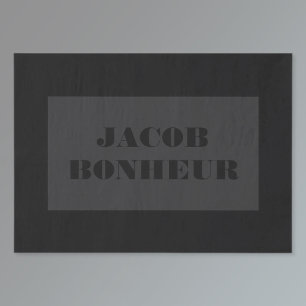 Beruflicher moderner Name   Dunkelgrau und schwarz Seidenpapier
