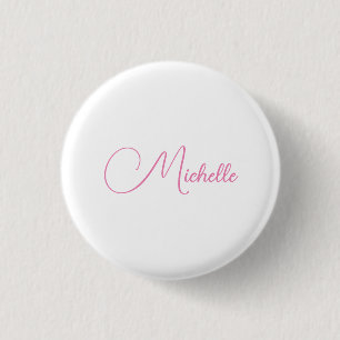Beruflicher moderner Name für Handschrift in Rosa  Button