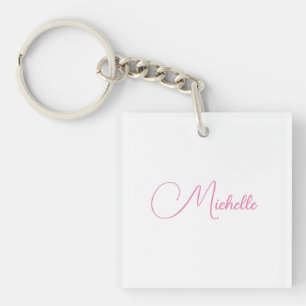 Beruflicher moderner Name für Handschrift in Rosa Schlüsselanhänger