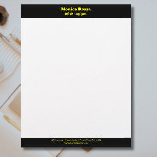 Beruflicher, moderner Neongelber Letterhead Briefbogen