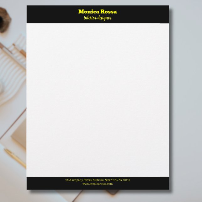Beruflicher, moderner Neongelber Letterhead Briefbogen (Von Creator hochgeladen)
