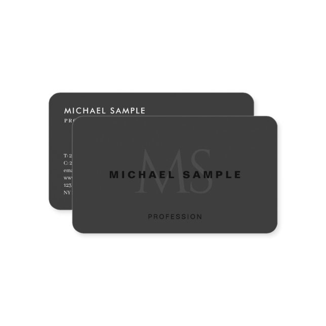 Beruflicher moderner QR-Code Elegantes Schwarzes M Visitenkarte (Vorderseite/Rückseite Beispiel)