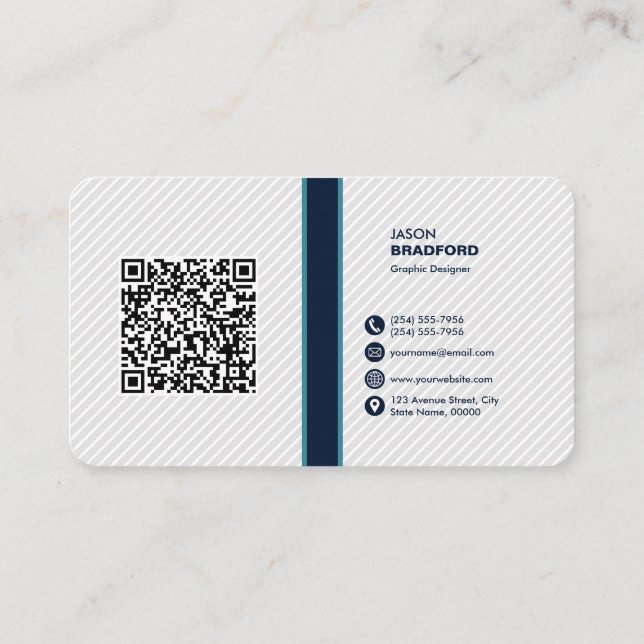 Beruflicher moderner QR-Code kundenspezifisch Pers Visitenkarte (Rückseite)