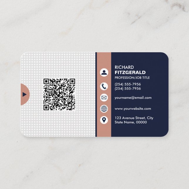 Beruflicher, moderner QR-Code Personalisiert Visitenkarte (Rückseite)