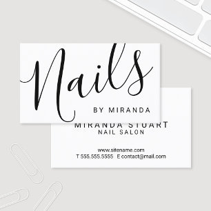 Beruflicher moderner Schwarz-Weiß-Nagelsalon Visitenkarte