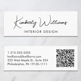 Beruflicher, moderner Script QR Code Mini Visitenkarte