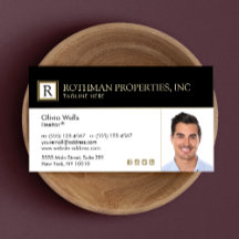 Beruflicher Mongram Real Anwesen Agent Foto Bus