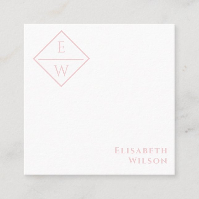 Beruflicher monogramm schlichter minimalistischer  quadratische visitenkarte (Vorderseite)