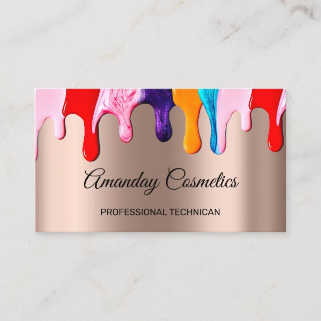 Beruflicher Nail Artist Techniker Flüssigkeiten Tr Visitenkarte (Vorderseite)