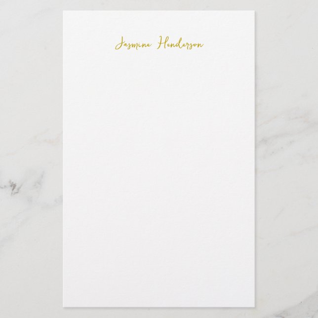 Beruflicher Name der Goldfarbenkalligraphie Briefpapier (Vorderseite)