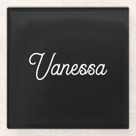 Beruflicher Name der Handschrift in schwarz Glasuntersetzer