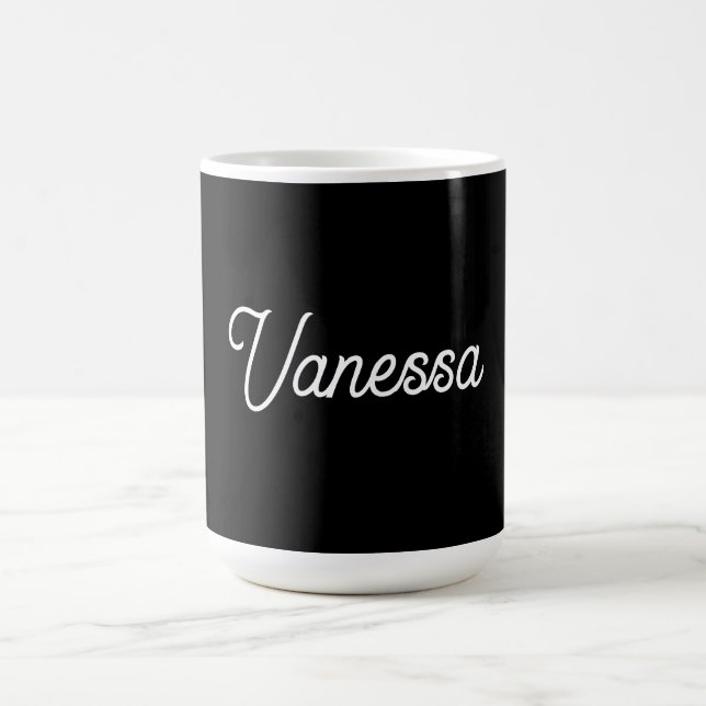 Beruflicher Name der Handschrift in schwarz Kaffeetasse (Mittel)