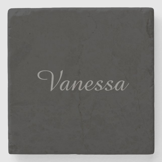 Beruflicher Name der Handschrift in schwarz Steinuntersetzer (Vorderseite)