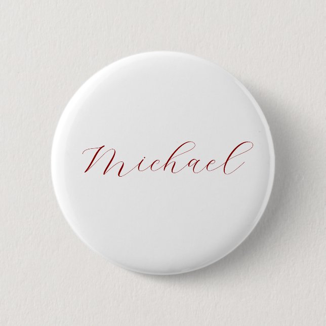 Beruflicher Name der Schrift minimalistisch modern Button (Vorderseite)