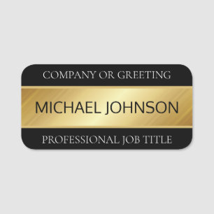 Beruflicher Name des Mitarbeiters und Titel Gold Namensschild