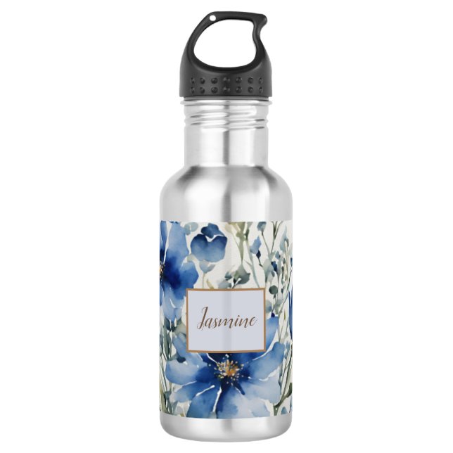 Beruflicher Name für Blumenmuster Edelstahlflasche (Vorderseite)