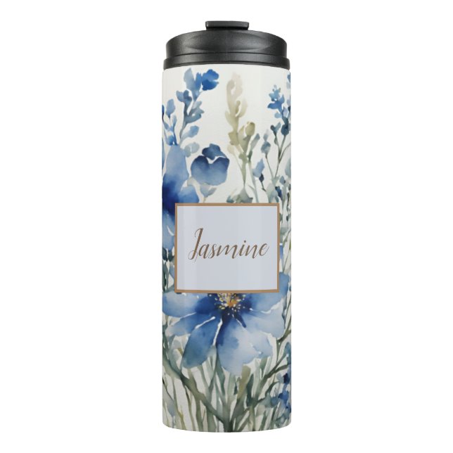 Beruflicher Name für Blumenmuster Thermosbecher (Vorderseite)