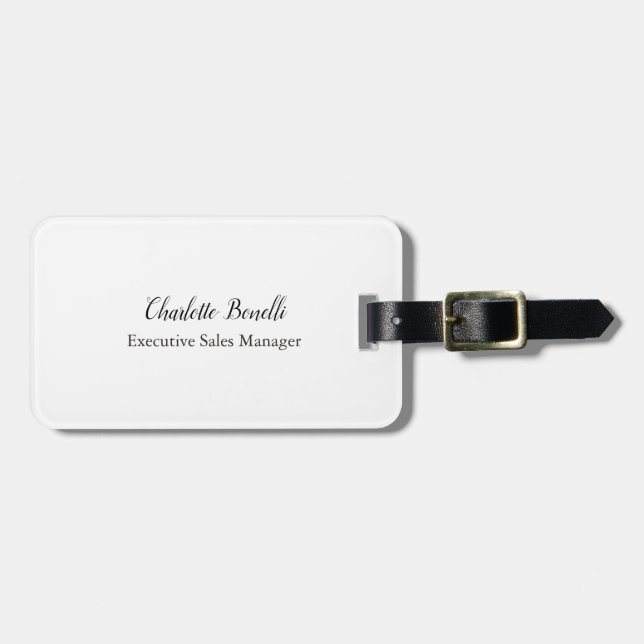 Beruflicher Name für Minimalistische Handschrift Gepäckanhänger (Vorderseite horizontal)