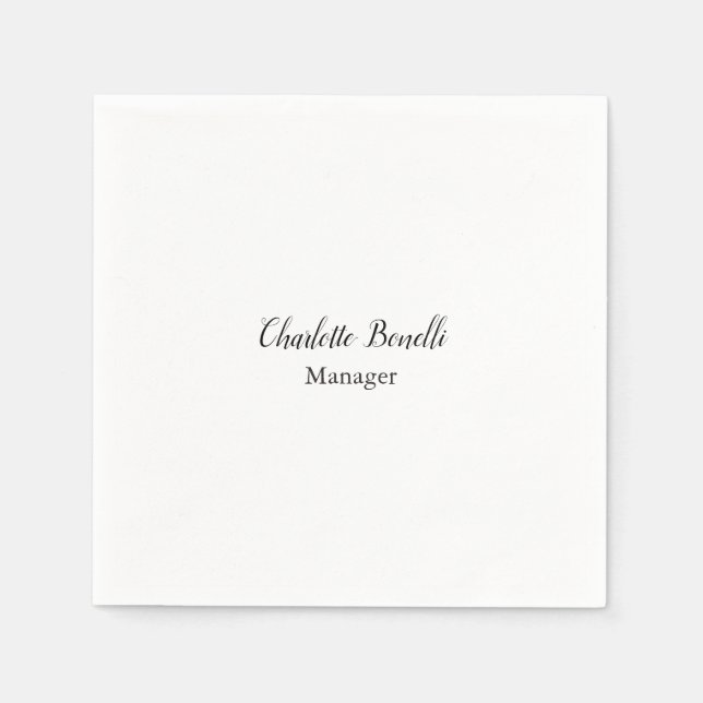 Beruflicher Name für Minimalistische Handschrift Serviette (Vorderseite)