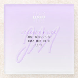 Beruflicher Name und Slogan | Helllila Glasuntersetzer