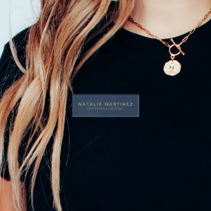 Beruflicher Navy Blue und Gold Magnetic Mitarbeite Namenschild