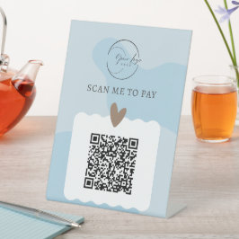 Beruflicher Niedlicher Blue QR-Code Sockelschild