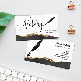 Beruflicher Notar-Signaturvertrag Agent Black Gold Visitenkarte