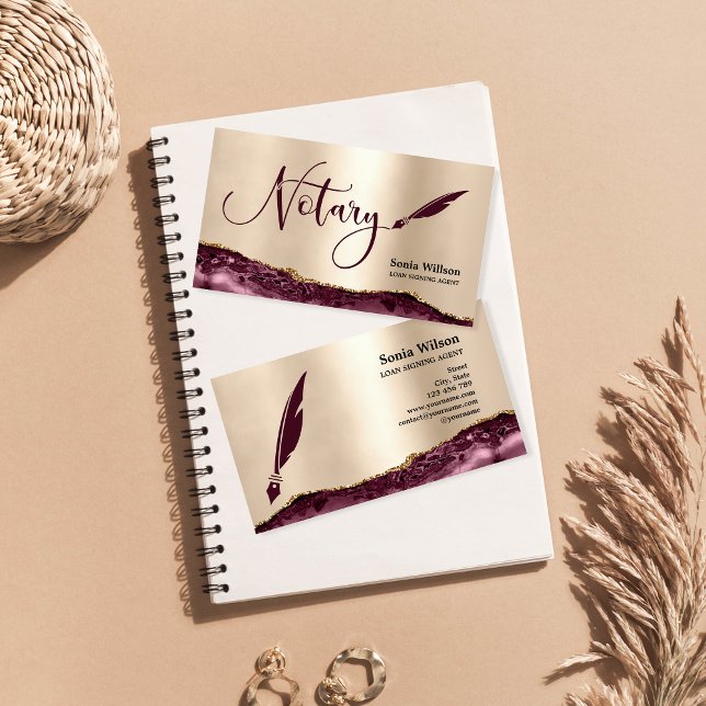 Beruflicher Notar-Signaturvertrag Agent Black Gold Visitenkarte (Von Creator hochgeladen)