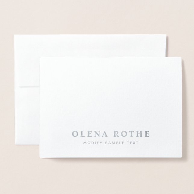Beruflicher Personalisierter Silberstreifen Folienkarte (Vorderseite mit Umschlag)