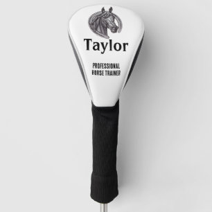 Beruflicher Pferdetrainer Schwarz-weiße Pferde Golf Headcover