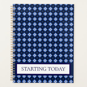Beruflicher Planer mit blauem Diamantmuster