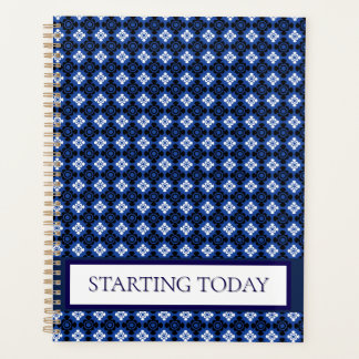 Beruflicher Planer mit blauem Diamantmuster