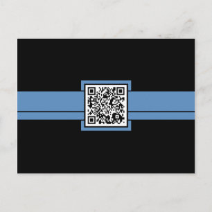 beruflicher QR-Code: blaues Band Postkarte