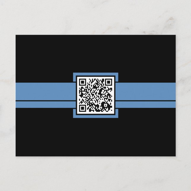 beruflicher QR-Code: blaues Band Postkarte (Vorderseite)