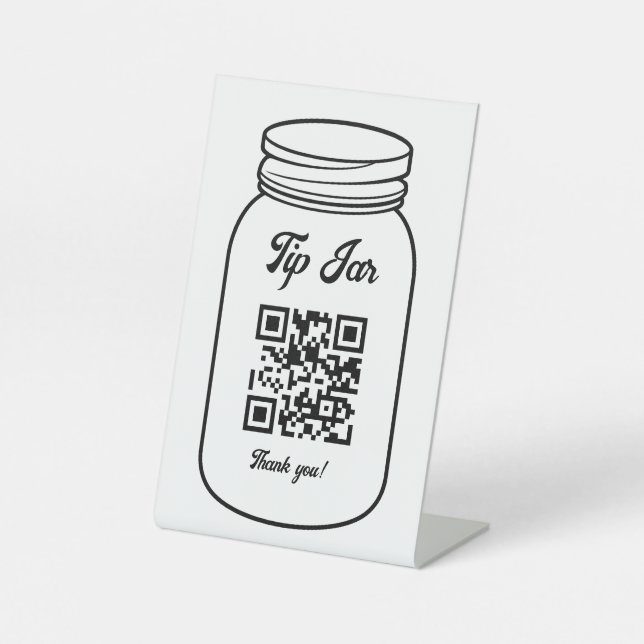 Beruflicher QR-Code Digital Tipp Jar Sockelschild (Vorderseite)