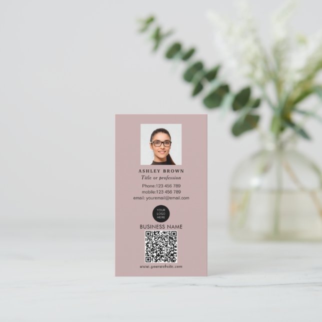 Beruflicher QR-Code Einfach reales Anwesen-Foto Bu Visitenkarte (Stehend Vorderseite)