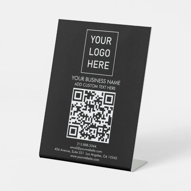 Beruflicher QR-Code-Firmenlogo Sockelschild (Vorderseite)