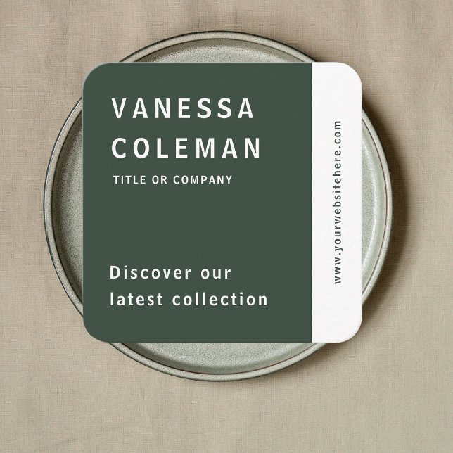 Beruflicher QR-Code Forest Green Social Media Quadratische Visitenkarte (Von Creator hochgeladen)