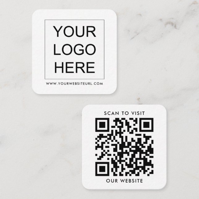 Beruflicher QR-Code für einfaches, modernes Firmen Quadratische Visitenkarte (Vorne/Hinten)