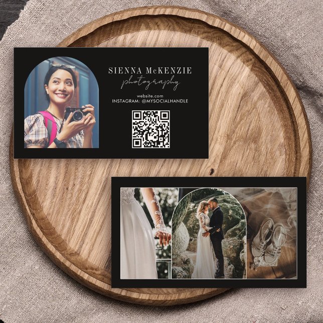Beruflicher QR-Code für moderne Bogenfotografie Visitenkarte (Von Creator hochgeladen)