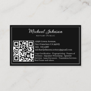 Beruflicher QR-Code für Notare Services anpassbar Visitenkarte