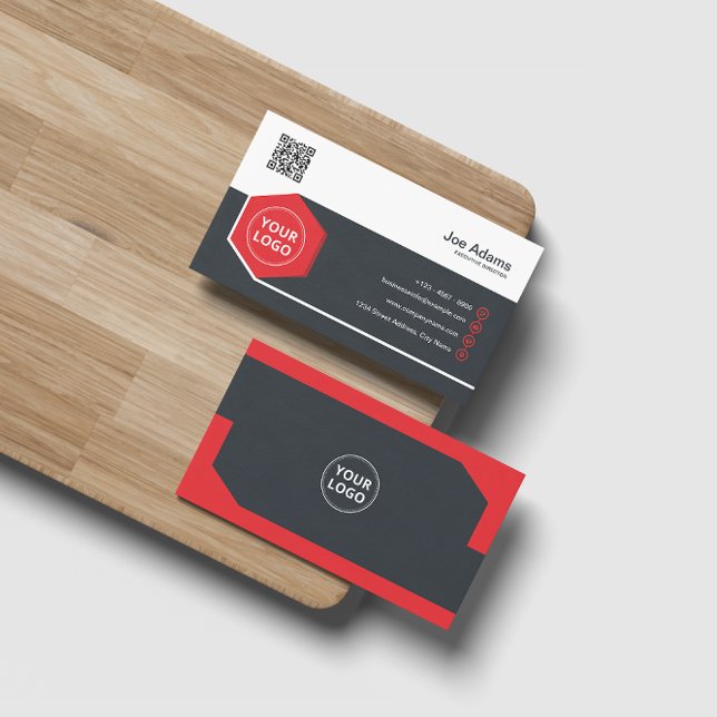 Beruflicher QR-Code für Red Corporate Scannable Visitenkarte (Von Creator hochgeladen)