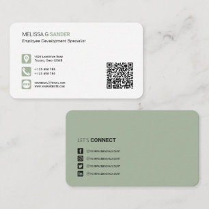 Beruflicher QR-Code für Social Media Salin Grün  Visitenkarte